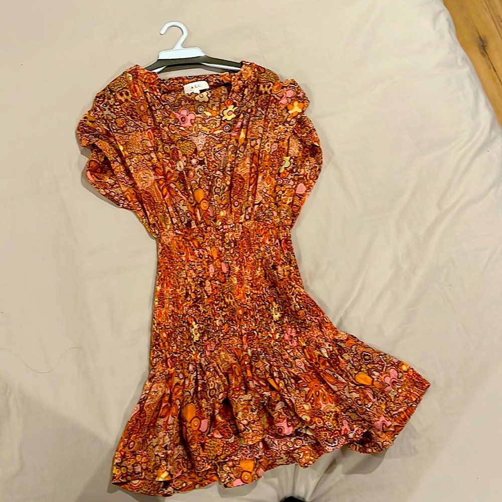 Carly printed silk link dress